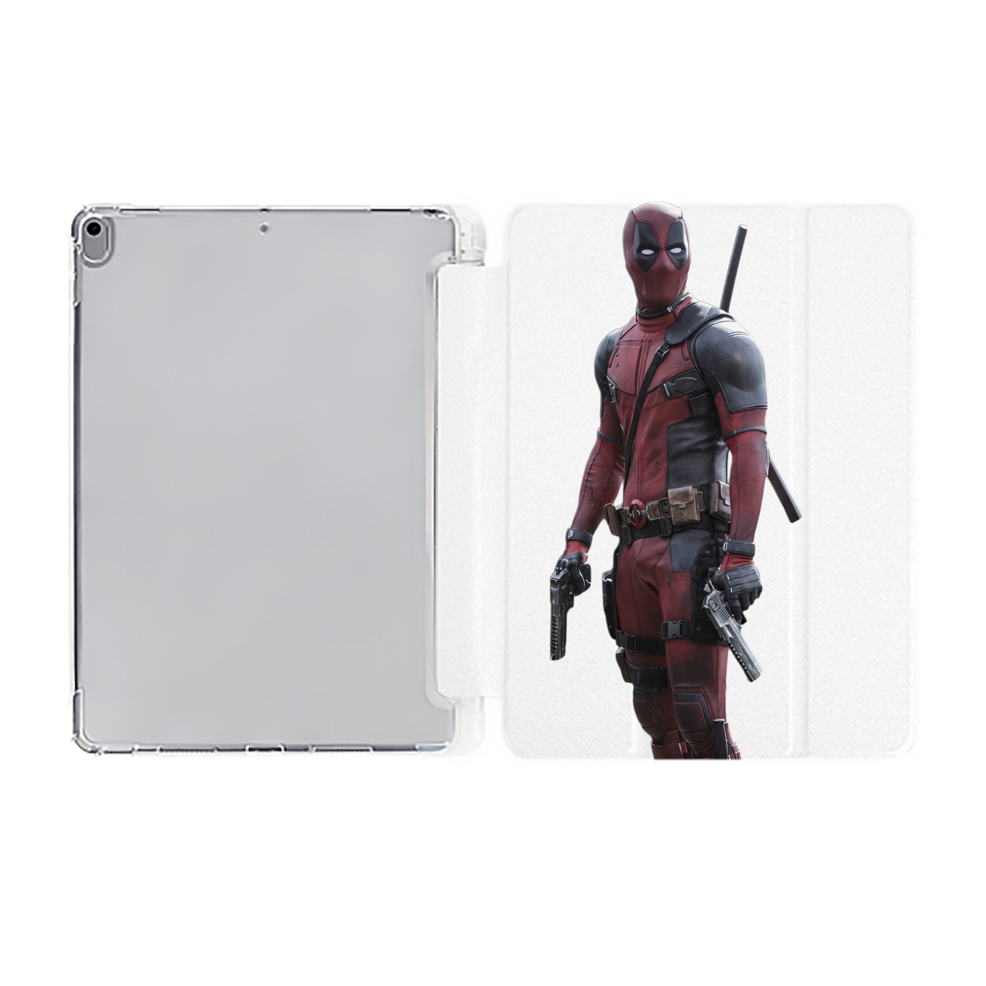 （画像用） Deadpool デッドプール IPad ケース ペン収納付き 三つ折りスタンド PUレザー×シリコン 対応機種9.5/10.5/10.9インチ